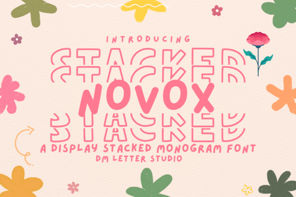 Novox Stacked Monogram: The Bold Display Font for Branding